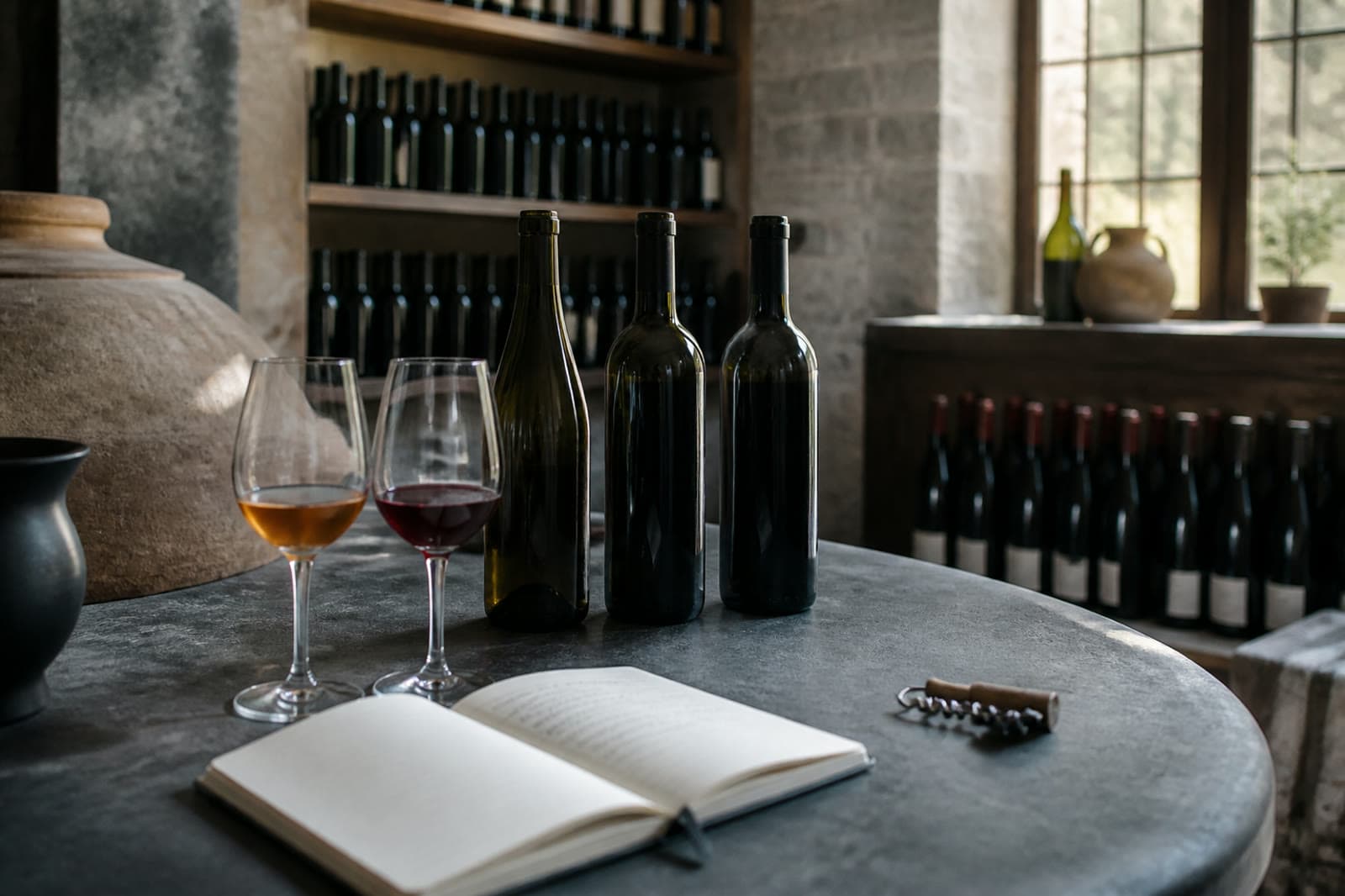 Wine tasting for a curated collection